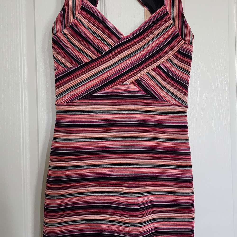 Guess Pink and Black Halter Mini Dress